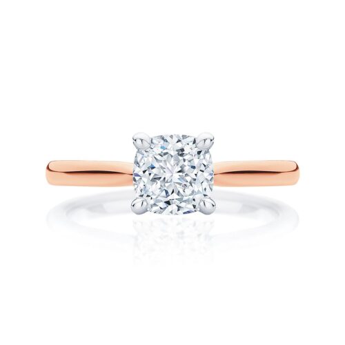 Cushion Diamond Solitaire Ring in Rose Gold | Ballerina (Cushion)