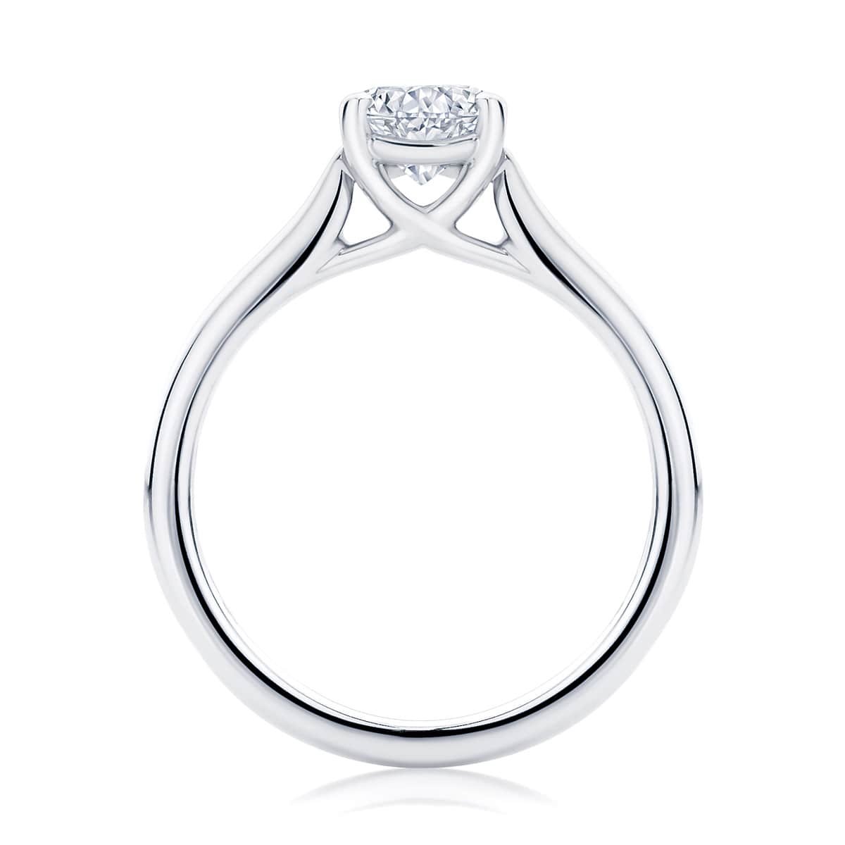 Cushion Diamond Solitaire Ring in Platinum | Ballerina (Cushion)