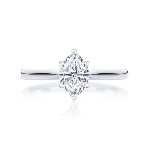 Marquise Diamond Solitaire Ring in Platinum | Ballerina (Marquise)