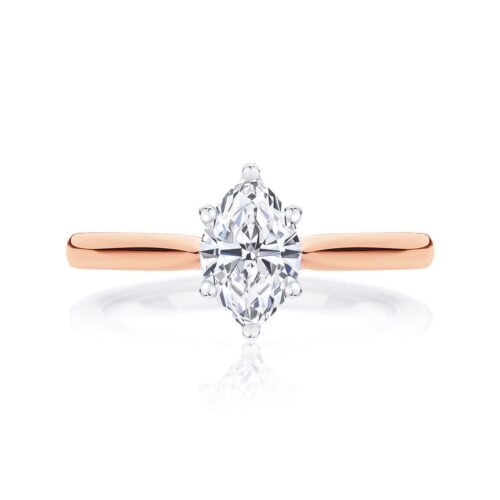 Marquise Diamond Solitaire Ring in Rose Gold | Ballerina (Marquise)