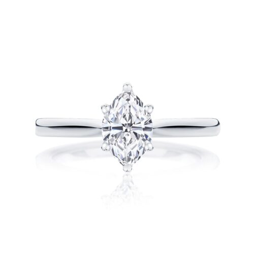 Marquise Diamond Solitaire Ring in White Gold | Ballerina (Marquise)