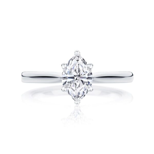 Marquise Diamond Solitaire Ring in White Gold | Ballerina (Marquise)