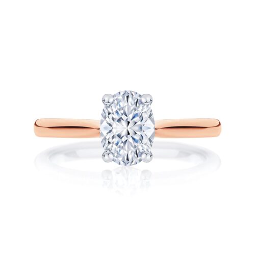 Oval Diamond Solitaire Ring in Rose Gold | Ballerina (Oval)