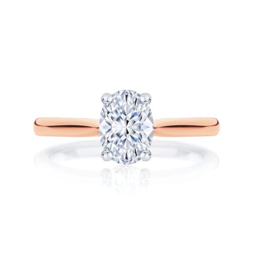 Rose gold oval solitaire deals