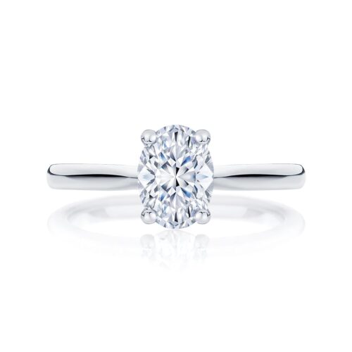 Oval Diamond Solitaire Ring in White Gold | Ballerina (Oval)