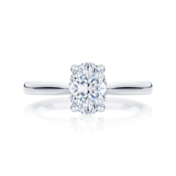 Oval Diamond Solitaire Ring in White Gold | Ballerina (Oval)