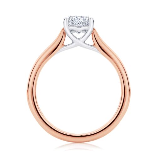 Oval Diamond Solitaire Ring in Rose Gold | Ballerina (Oval)