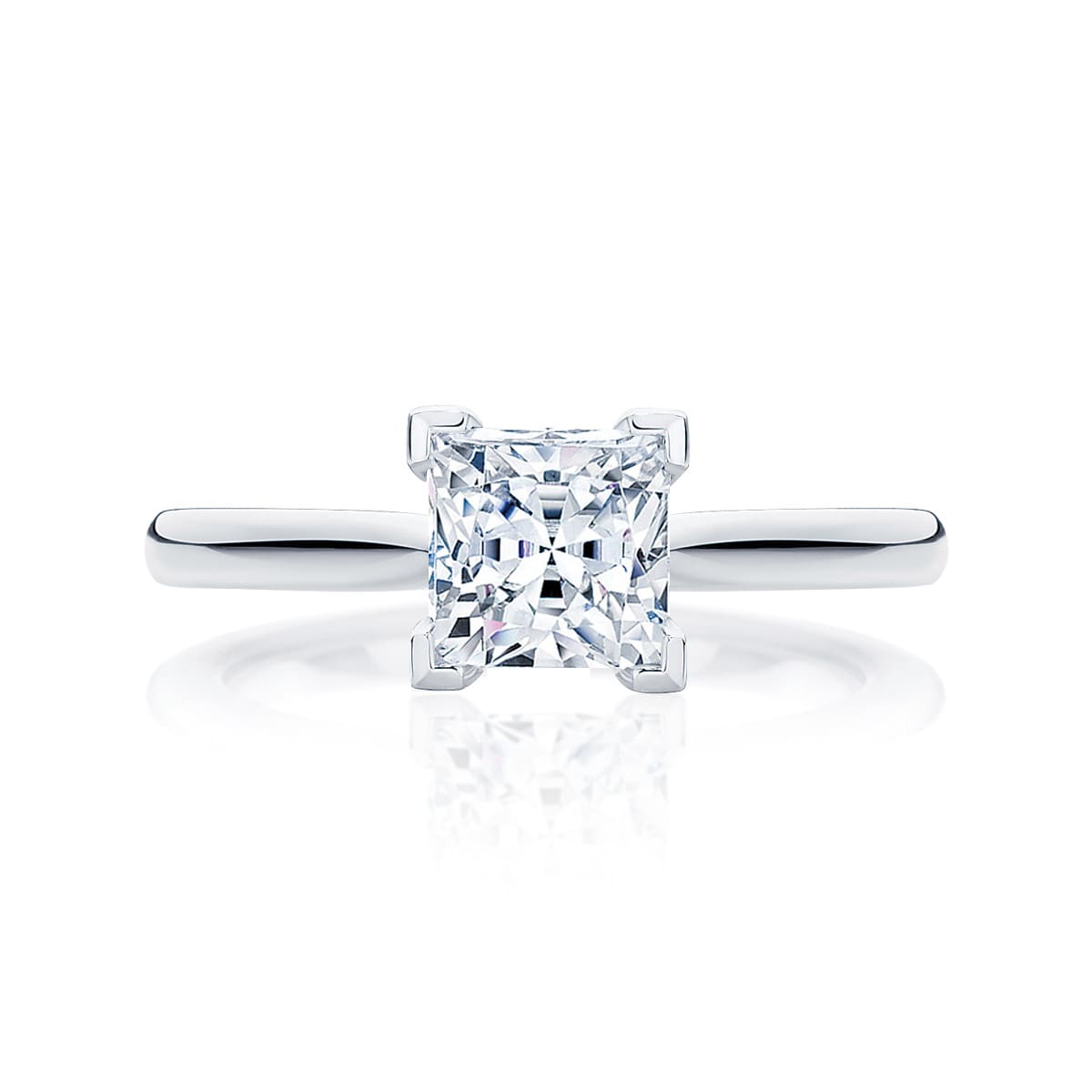 Princess Diamond Solitaire Ring in White Gold | Ballerina (Princess)