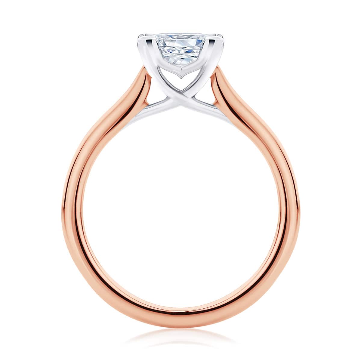 Princess Diamond Solitaire Ring in Rose Gold | Ballerina (Princess)