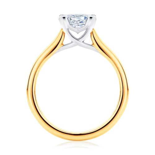 Princess Diamond Solitaire Ring in Yellow Gold | Ballerina (Princess)