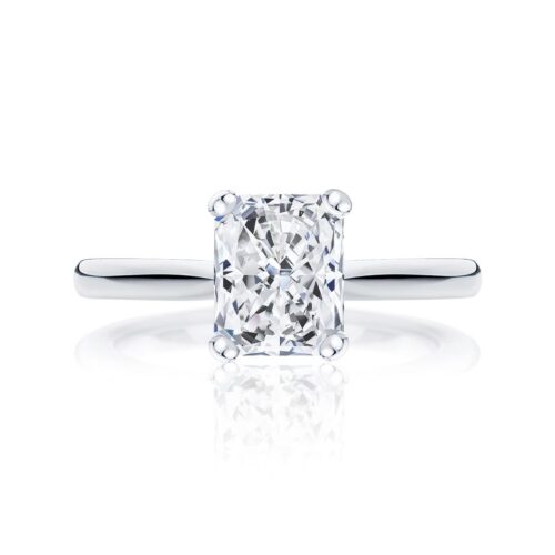 Radiant Diamond Solitaire Ring in Platinum | Ballerina (Radiant Cut)