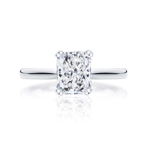 Radiant Diamond Solitaire Ring in White Gold | Ballerina (Radiant Cut)