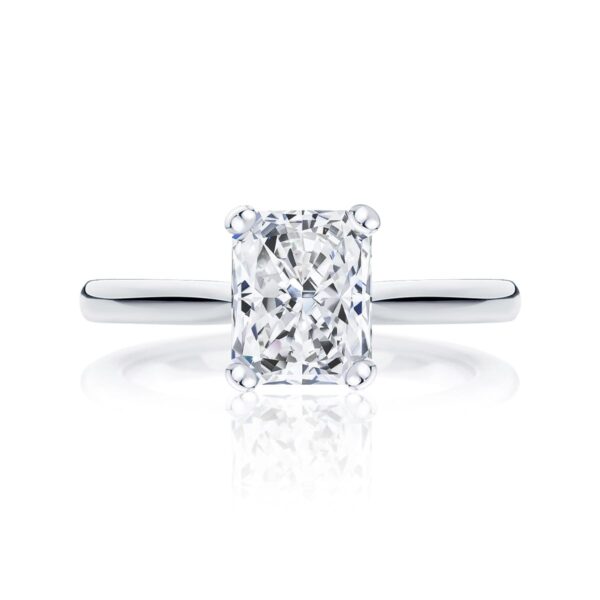 Radiant Diamond Solitaire Ring in White Gold | Ballerina (Radiant Cut)