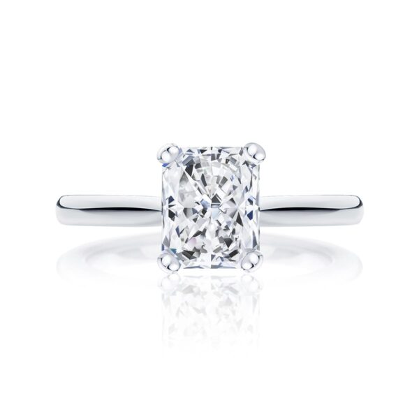 Radiant Diamond Solitaire Ring in White Gold | Ballerina (Radiant Cut)