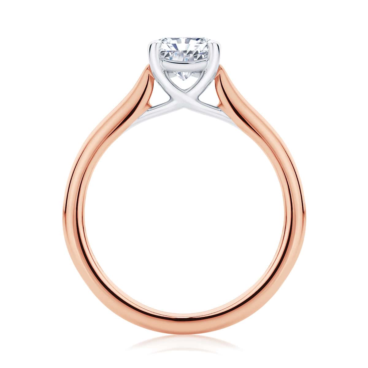 Radiant Diamond Solitaire Ring in Rose Gold | Ballerina (Radiant Cut)
