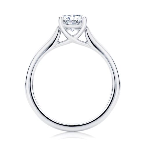 Radiant Diamond Solitaire Ring in White Gold | Ballerina (Radiant Cut)