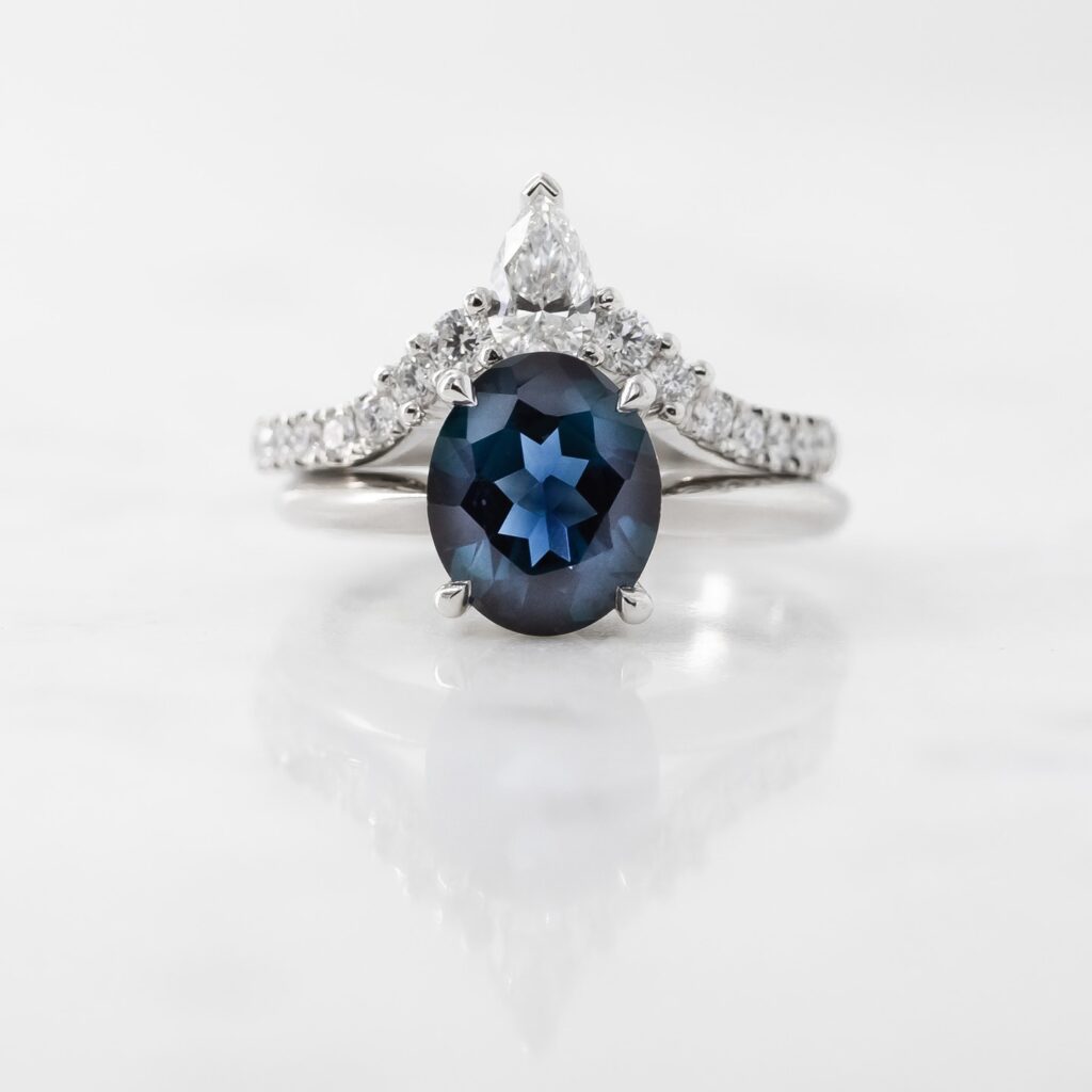 Art Nouveau Inspired Sapphire Engagement Ring