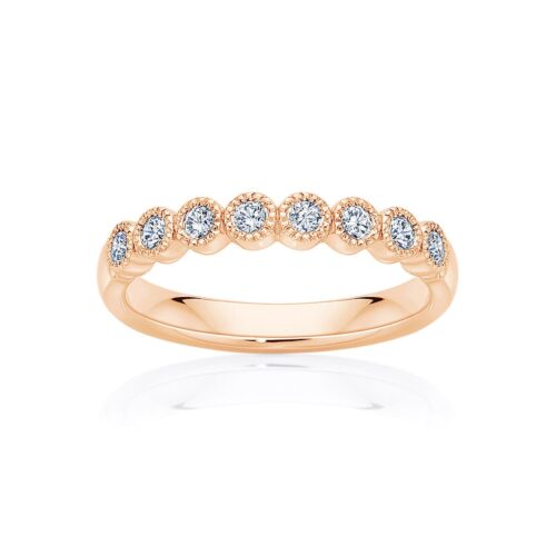 Womens Vintage Diamond Eternity Ring in Rose Gold | Array