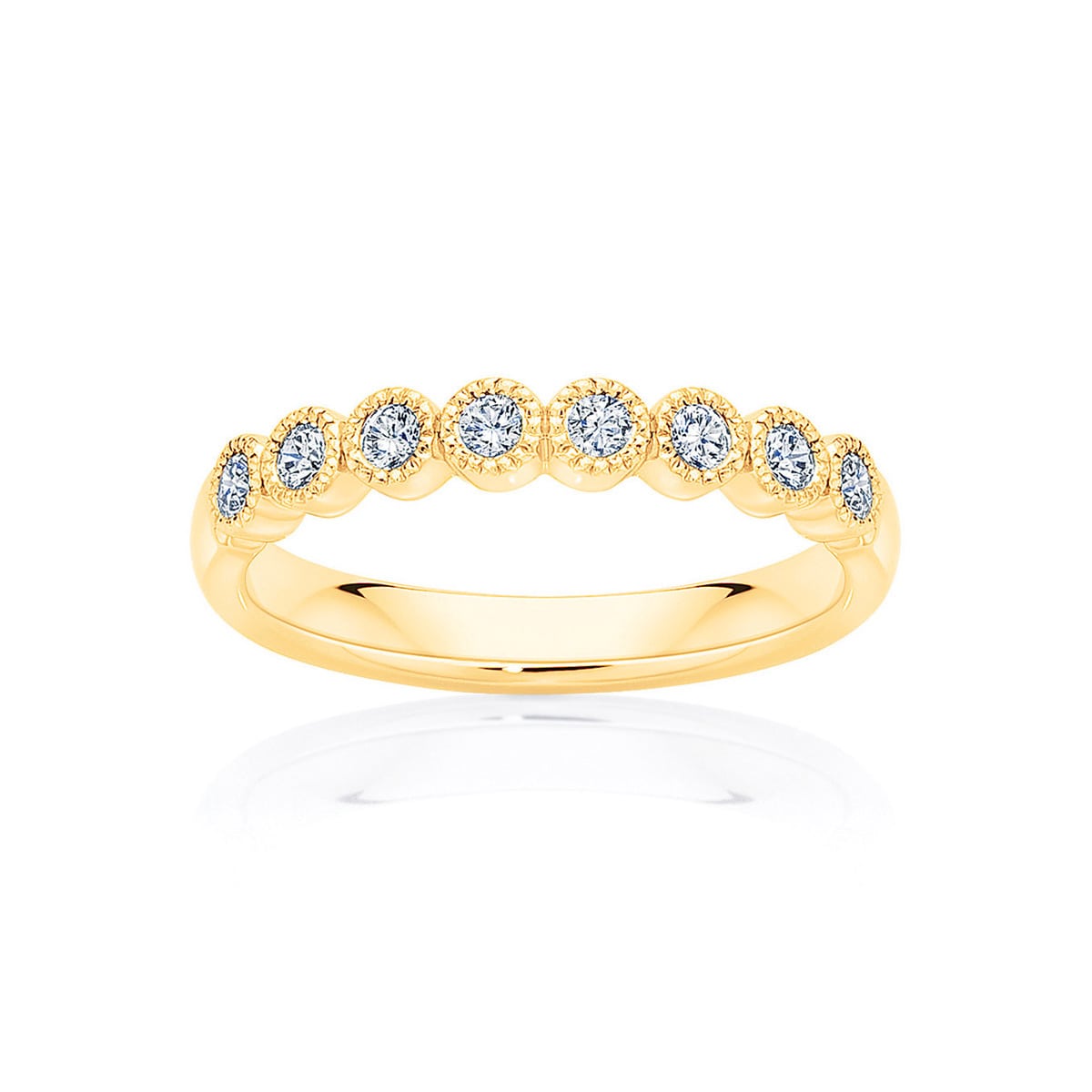 Womens Vintage Diamond Wedding Ring in Yellow Gold | Array