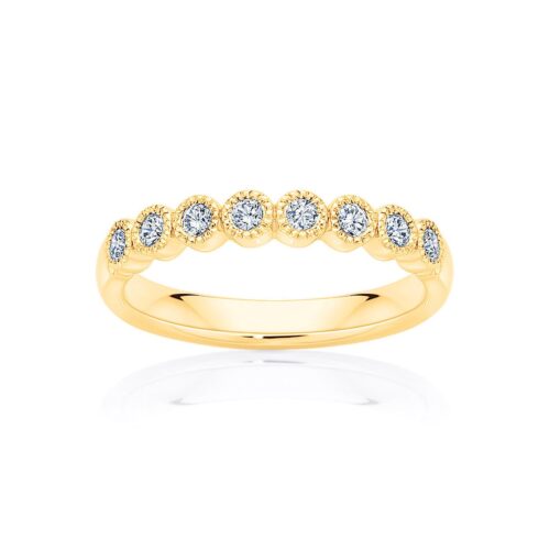 Womens Vintage Diamond Eternity Ring in Yellow Gold | Array