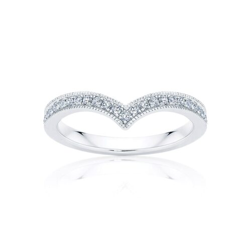 Womens Contoured Vintage Diamond Eternity Ring in Platinum | Duchess
