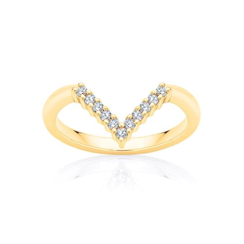 Womens Contoured Vintage Diamond Eternity Ring in Yellow Gold | Empire