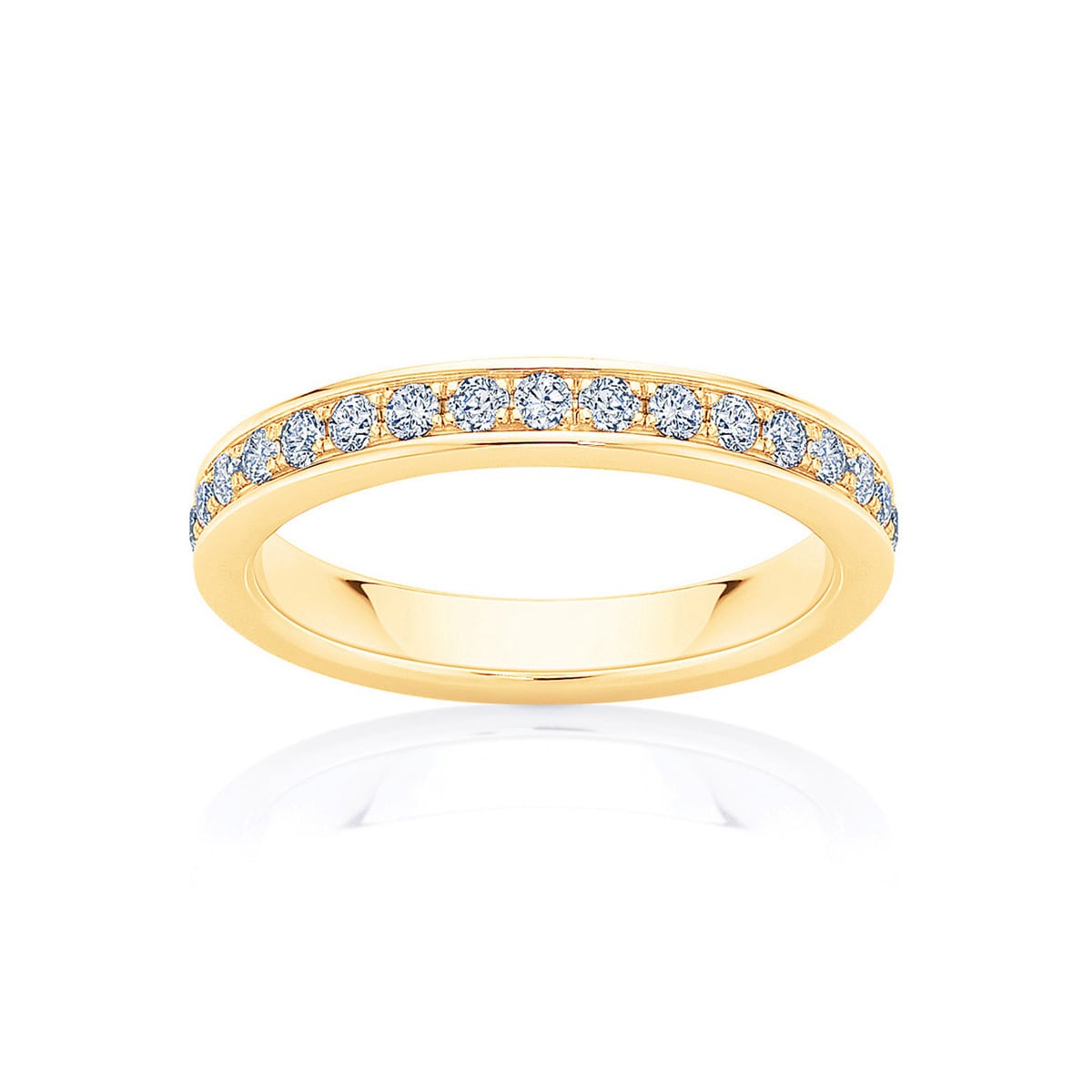 Womens Diamond Wedding Ring in Yellow Gold | Bead Set