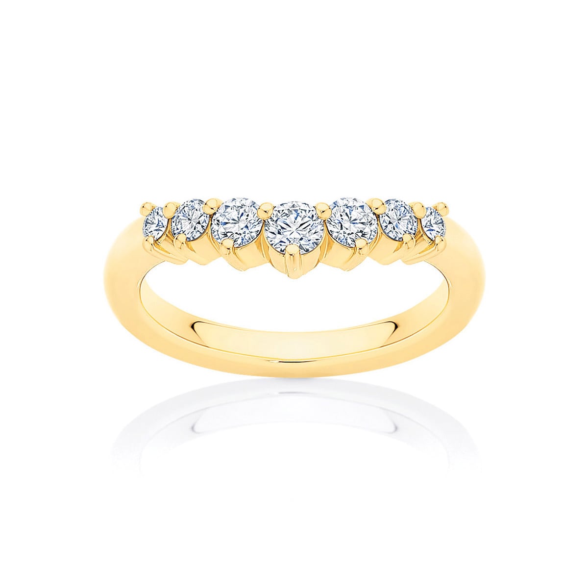 Womens Contoured Diamond Eternity Ring in Yellow Gold | Linden