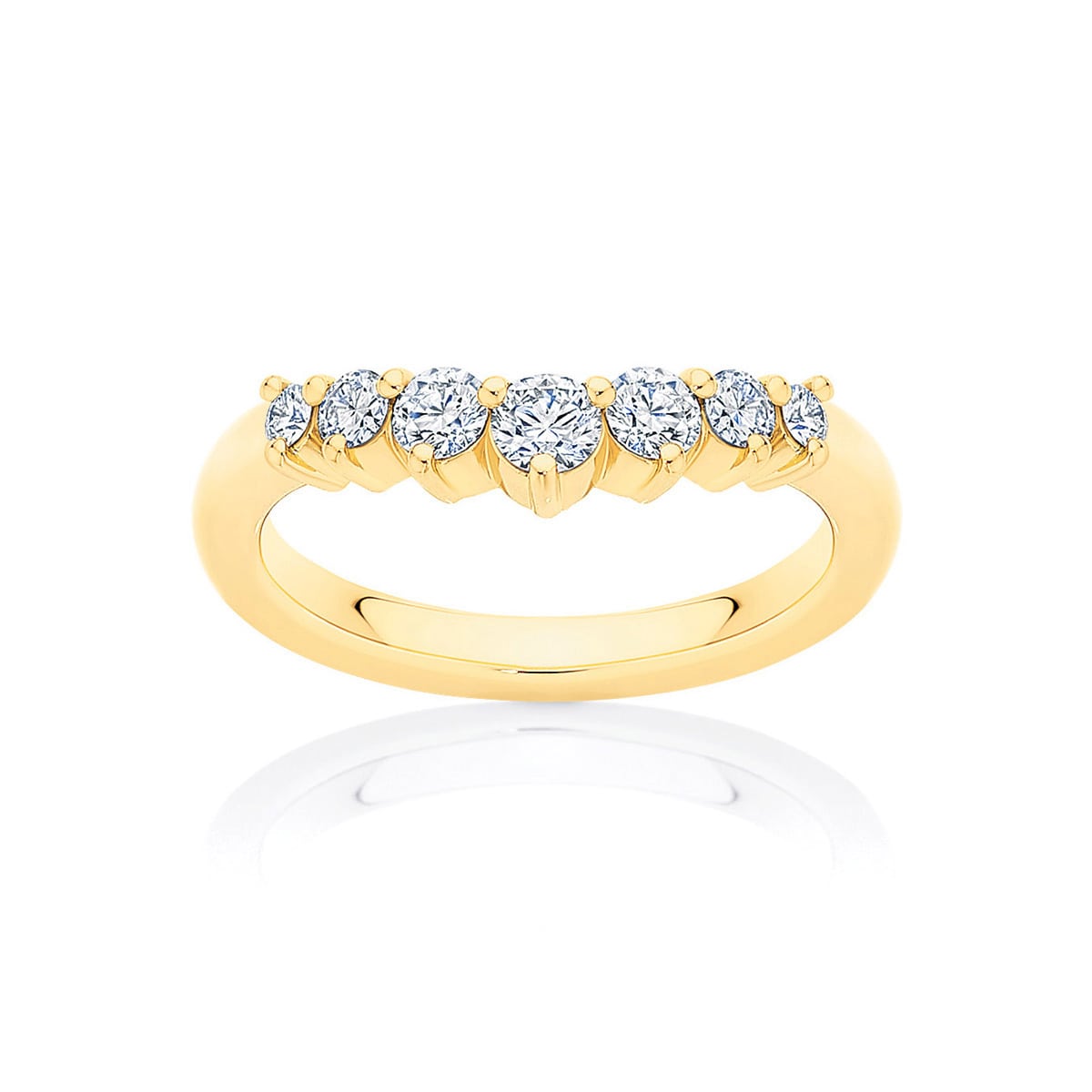 Womens Contoured Diamond Eternity Ring in Yellow Gold | Linden