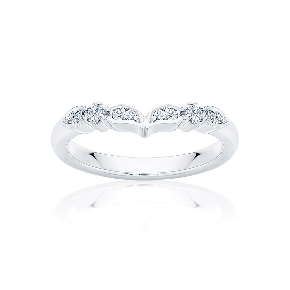 Womens Contoured Vintage Diamond Eternity Ring in White Gold | Paisley