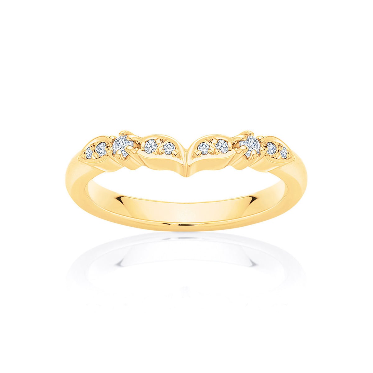 Womens Contoured Vintage Diamond Eternity Ring in Yellow Gold | Paisley