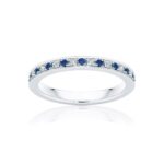 Womens Diamond and Sapphire Eternity Ring in White Gold | Santorini