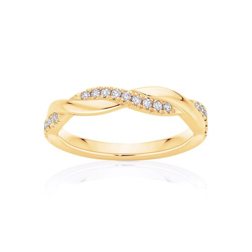 Womens Diamond Wedding Ring in Yellow Gold | Vine