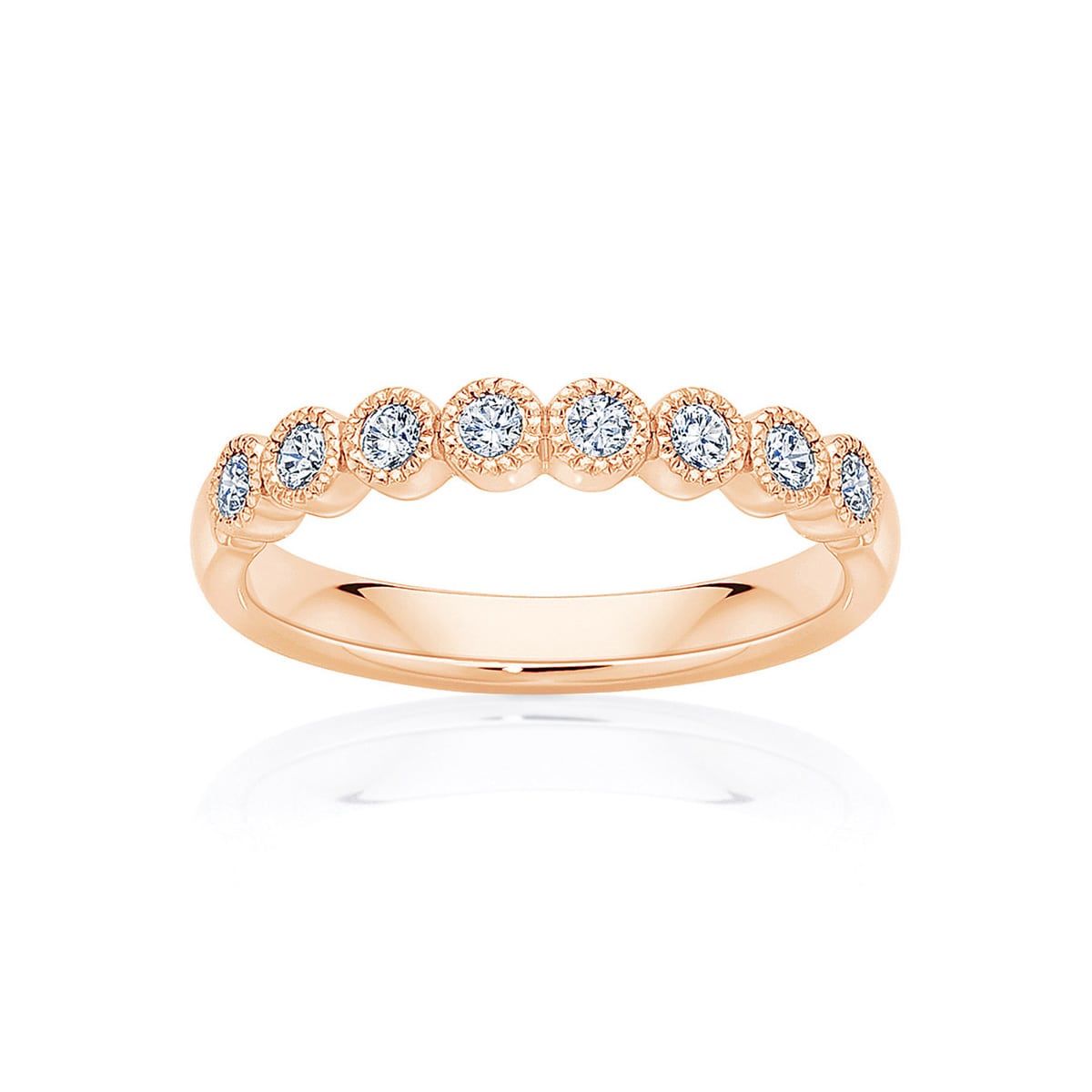 Womens Vintage Diamond Wedding Ring in Rose Gold | Array
