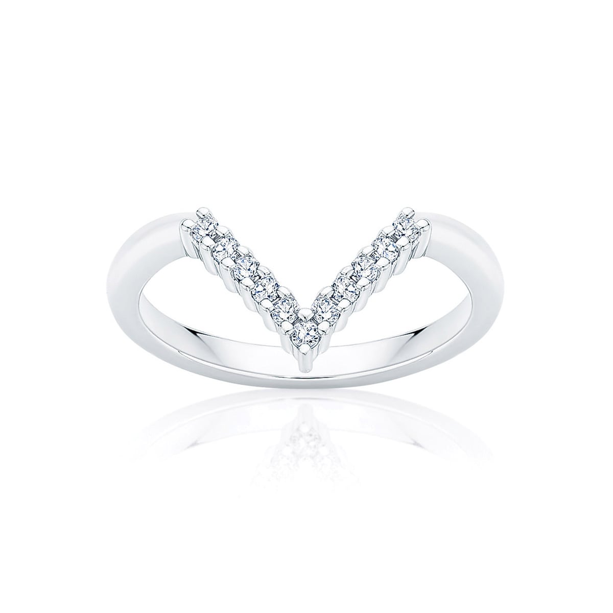 Womens Contoured Vintage Diamond Wedding Ring in White Gold | Empire