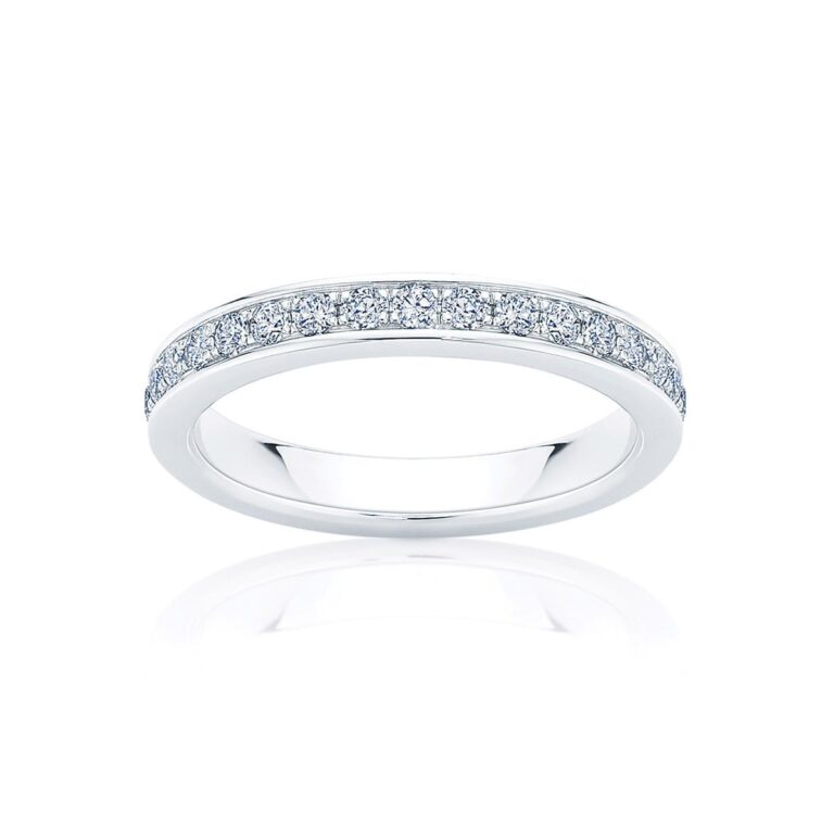 Womens Diamond Wedding Ring in Platinum | Bead Set