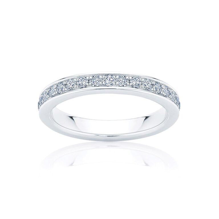 Womens Diamond Wedding Ring in Platinum | Bead Set