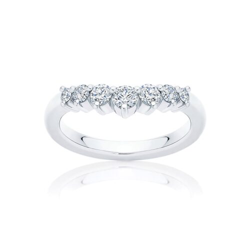 Womens Contoured Diamond Wedding Ring in Platinum | Linden
