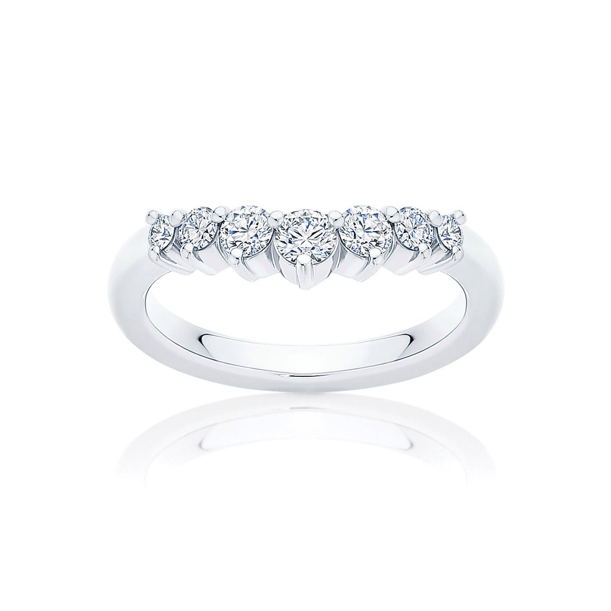 Womens Contoured Diamond Wedding Ring in Platinum | Linden