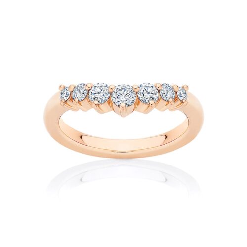 Womens Contoured Diamond Wedding Ring in Rose Gold | Linden