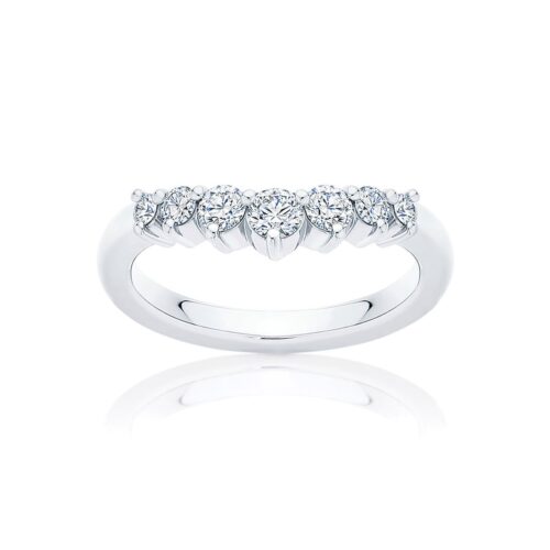 Womens Contoured Diamond Wedding Ring in White Gold | Linden