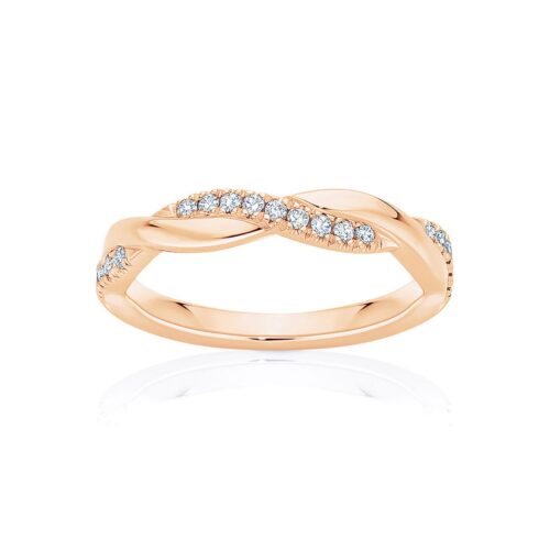 Womens Diamond Wedding Ring in Rose Gold | Vine