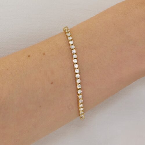 Yellow Gold 3.61ct Diamond Tennis Bracelet