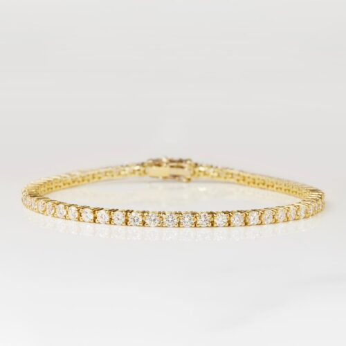 Yellow Gold 3.61ct Diamond Tennis Bracelet