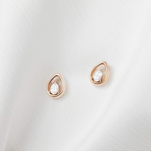 Rose Gold Diamond Embrace Stud Earrings