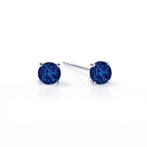 White Gold Ceylon Sapphire Studs | Larsen Jewellery