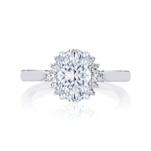 Oval Diamond with Side Stones Ring in White Gold | Nouvelle Lune (Diamond)