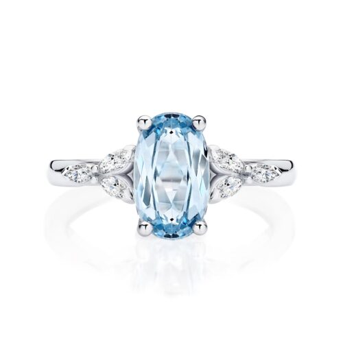 Light blue diamond engagement cheap rings