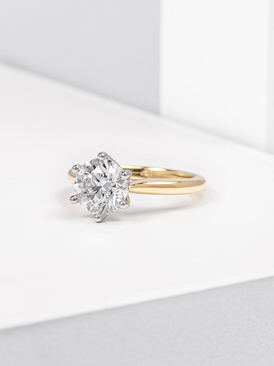 2ct Brilliant Cut Lab Grown Diamond Yellow Gold Engagement Ring