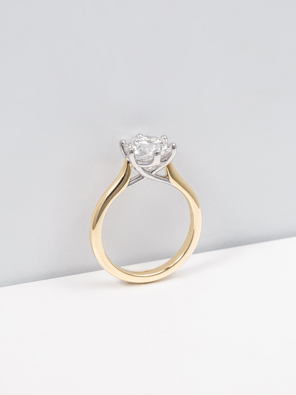 2ct Brilliant Cut Lab Grown Diamond Yellow Gold Engagement Ring